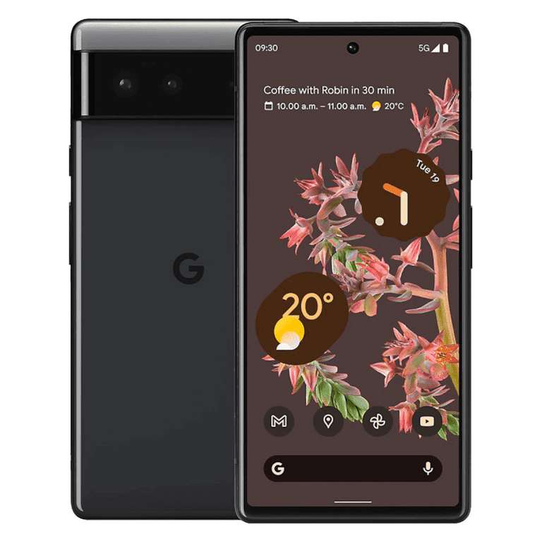 Google Pixel 6 Smartphone, Android, 6.4”, 5G, SIM Free, 128GB, Stormy Black + 2 year guarantee - £309 @ John Lewis & Partners