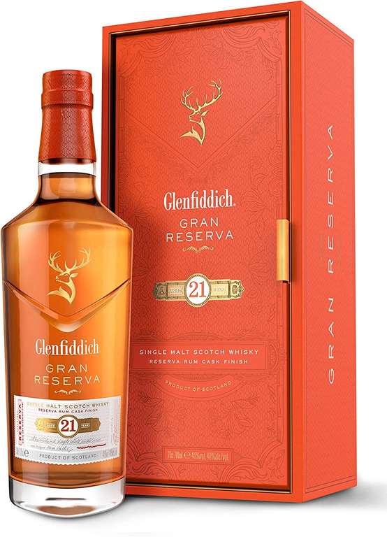 Glenfiddich 21 Year Old Single Malt Scotch Whisky with Gift Box – 70cl £120 Free Delivery @ Amazon