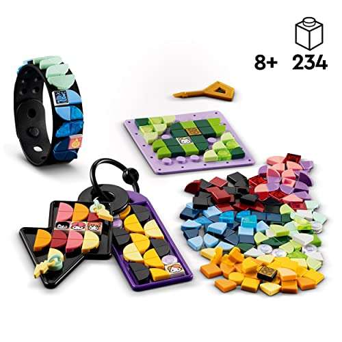 LEGO 41808 DOTS Hogwarts Accessories Pack, Harry Potter Themed Jewellery Making Kit with Bracelet, 2 Bag Tags & Stich-on Patch