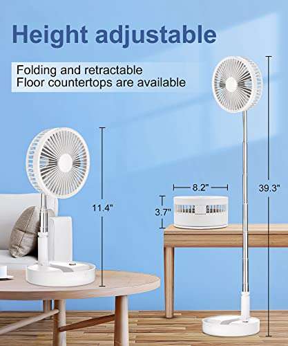 LBSTP Portable Standing Fan with Remote Control 7200mAh Rechargeable Battery USB Powered with voucher Sold by GUOHAN LIMITED - FBA