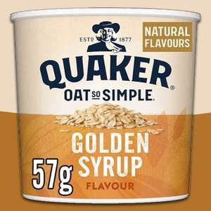 8 x 57g Quaker Oat So Simple Classic Porridge Golden Syrup Flavour Cereal Pots - BBE 20/07/24 - min order £30