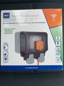 British General Ip66 13A 2-gang Storm Weatherproof Outdoor Switched Wi-fi Extender Socket - £8 @ Wilko