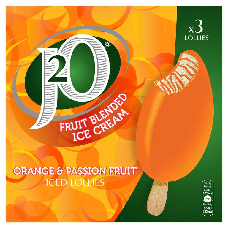 J2O Orange & Passion Fruit Iced Lollies 3 x 90ml (270ml)