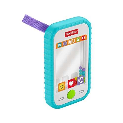 Fisher-Price Selfie Fun Phone, baby rattle activity toy and teether for newborn babies from birth and up