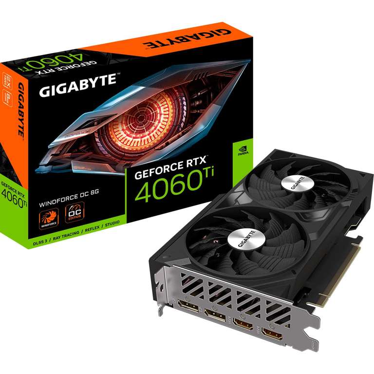 Gigabyte NVIDIA GeForce RTX 4060 Ti WINDFORCE OC Graphics Card - 8GB GDDR6