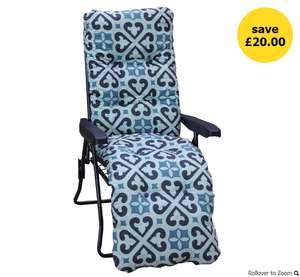 Culcita Tile Effect Padded Sun Lounger - £20 + £5 delivery @ Wilko