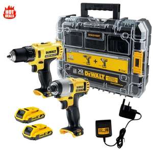 Dewalt drill, impact driver, 2 batteries, charger and case £99.99 + £5 Delivery @ ITS