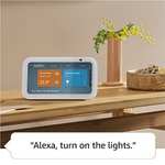 Echo Show 5 (3rd generation) | White + Philips Hue White Smart Light Bulb LED (B22), Works with Alexa - Smart Home Starter Kit