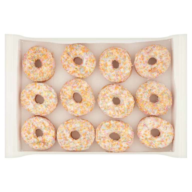 12 White Iced Ring Donuts