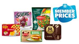 Freezer Fillers 5 for £6 (£5 for members) Mixed Veg, Potato Waffles, Magnum classic, Chicken Burgers, Red Berry Solero @ Co-operative