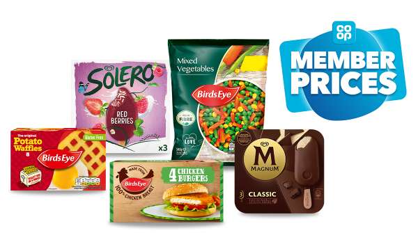 Freezer Fillers 5 for £6 (£5 for members) Mixed Veg, Potato Waffles, Magnum classic, Chicken Burgers, Red Berry Solero @ Co-operative