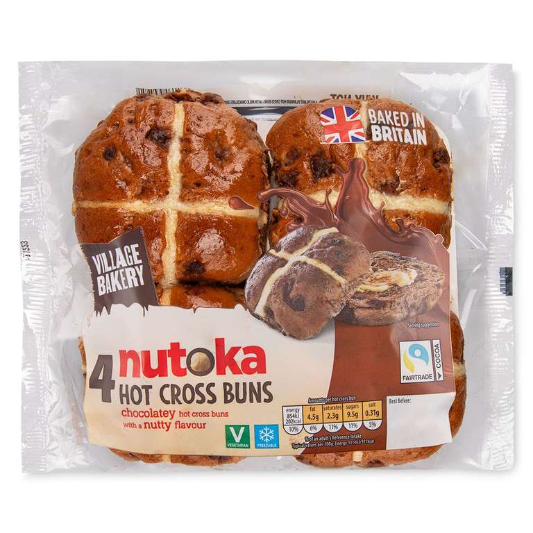 Specially Selected Hot Cross Buns 4 Pack (Banoffee / White Chocolate & Raspberry / Luxury Fruited)