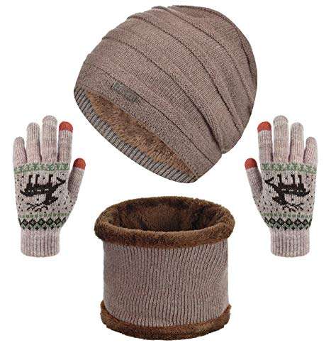 Hat, scarf & gloves set - £8.99 - Sold by Bukely / fulfilled By Amazon
