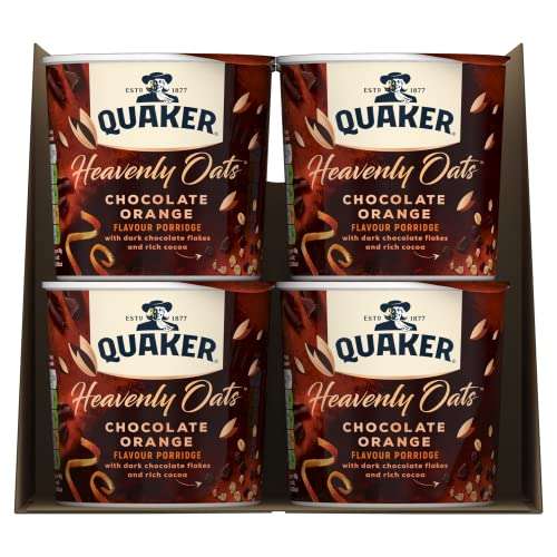 Quaker Heavenly Oats Chocolate Orange Porridge Pot 59 g (Pack of 8), Brown £4.33 S&S w/voucher