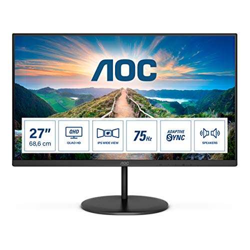 Opened – never used AOC Q27V4EA 27" QHD IPS Monitor - Adaptive Sync, Speakers, 75Hz,250cd/m² £135.96 with code @ Ebay / audio_electrical