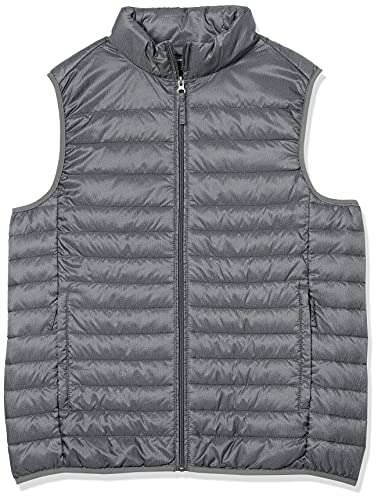Amazon Essentials Men's Lightweight Water-Resistant Packable Puffer Gilet - L / Grey (Charcoal Heather) Only £10.40 @ Amazon
