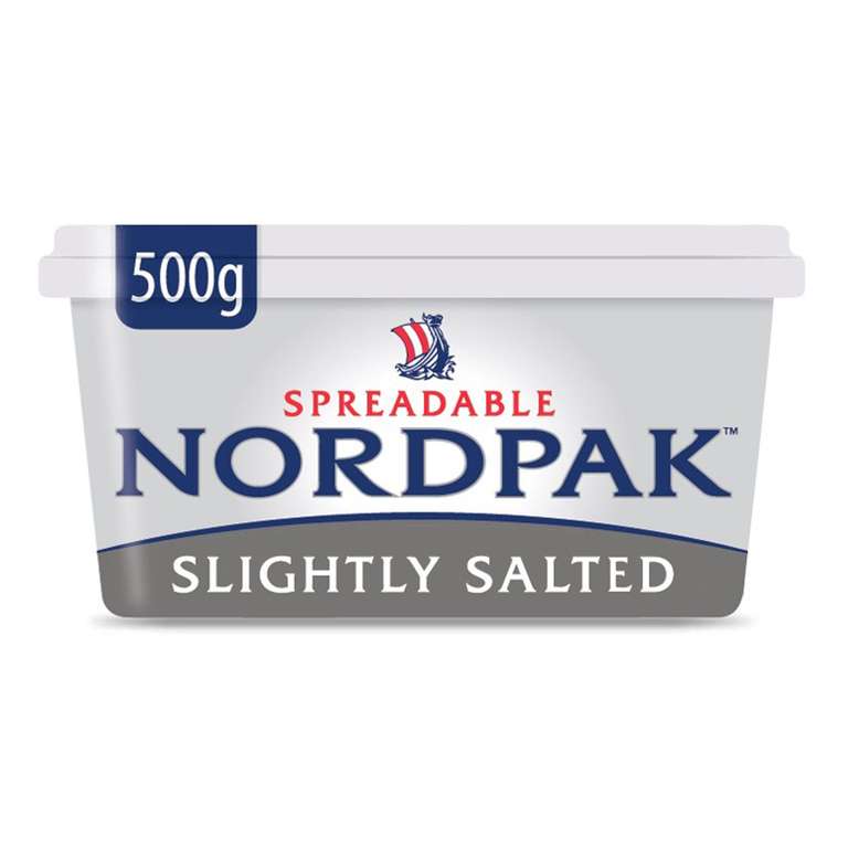 Nordpak Spreadable Slightly Salted 500g/Nordpak Spreadable Lighter 500g £2.19 Each @ Aldi