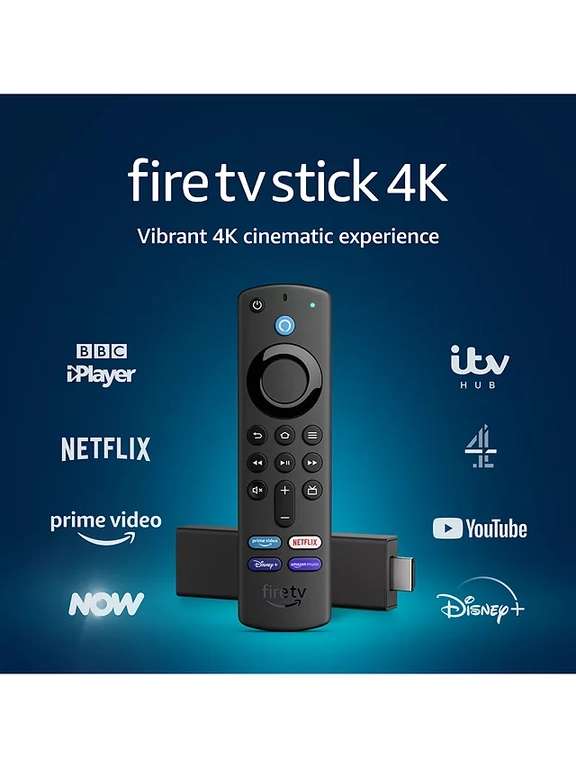 Amazon Fire TV Stick 4K (2021), Ultra HD Streaming Device with Alexa Voice Remote - Free C&C
