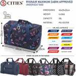 5 Cities (40x20x25cm) Ryanair Maximum Hand Luggage Holdall Flight Bag, Under Seat Cabin Holdall – £11.99 at Travel Luggage Cabin Bags