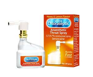 Ultra Chloraseptic Sore Throat Spray, Honey and Lemon, 15 millilitre - With Voucher / £4.61 S&S W/Voucher + Extra 10% Off on 1st S&S