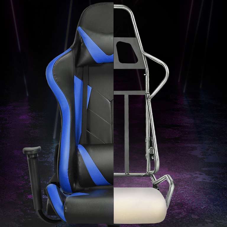 Yaheetech Video Computer Gaming Chair High Back Swivel Ergonomics Racing Chair with Lumbar Back Support - with voucher sold by Yaheetech
