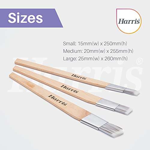Harris Seriously Good Fitch Paint Brushes Pack Of 3 Cutting In & Control Hobby & Craft 0.5", 0.75", 1