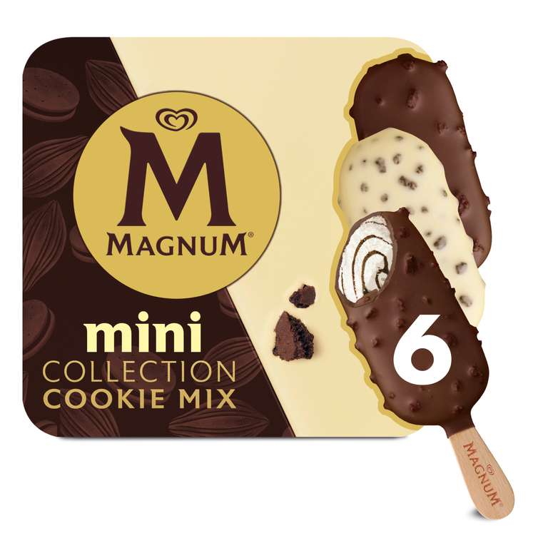 6 x Magnum Mini Cookie Mix Ice Creams (Tunstall)