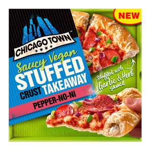 Chicago Town Saucy Vegan Stuffed Crust Pepper-no-ni Pizza 493g + 50% OFF with Shopmium App