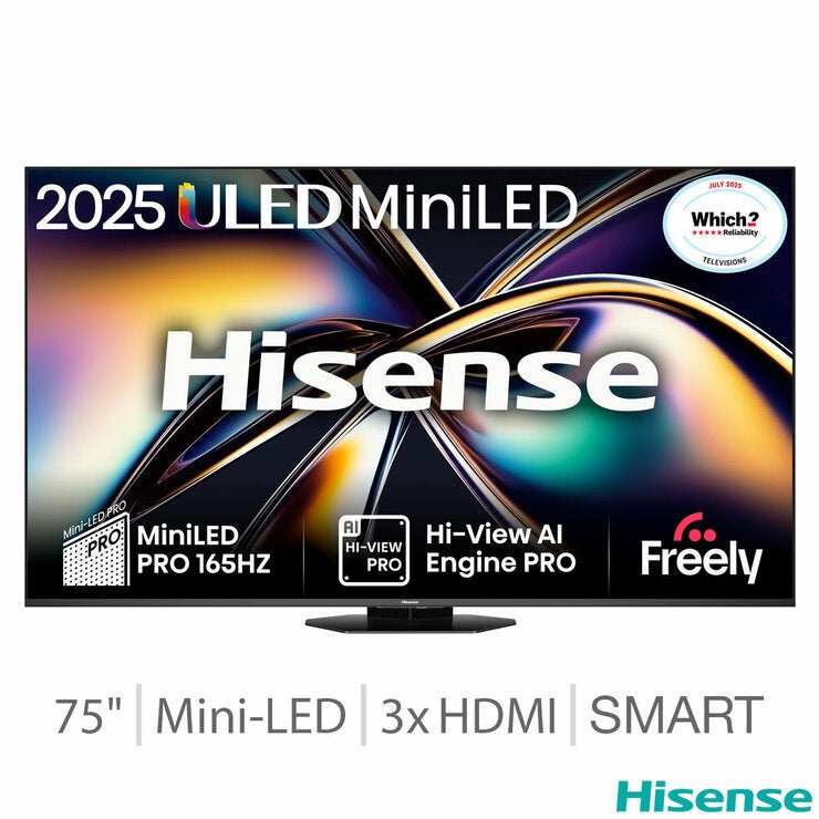 Hisense 75U8QTUK 75 Inch Mini LED HD Smart TV W/ XBOX Design Lab controller & 1-month Game Pass