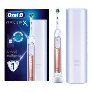 Oral-B Genius X White / Rose Gold Electric Toothbrush & Travel Case w/new account code