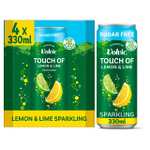 Volvic Touch Of Sparkling Lemon & Lime/Mango Flavour Water (4x330ml can packs) in Grimsby