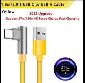 120w Xiaomi Usb Type C Cable L Shaped 90 Degree (6A ) Mi 14 13 12 12T Ultra Poco X6 F4 GT WELCOME DEAL sold by TopBrand Store