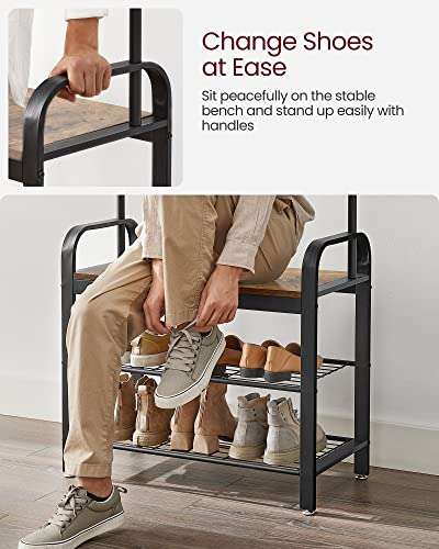 VASAGLE Coat Rack, Coat Stand with Shoe Storage Bench, 4-in-1 Design, with 9 Removable Hooks - £45.59 (Prime members) @ Amazon / Songmics