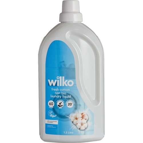 3 x Wilko Non Bio Fresh Cotton Laundry Liquid 60 Washes 1.5L for £7.50 + Free Click & Collect @ Wilko
