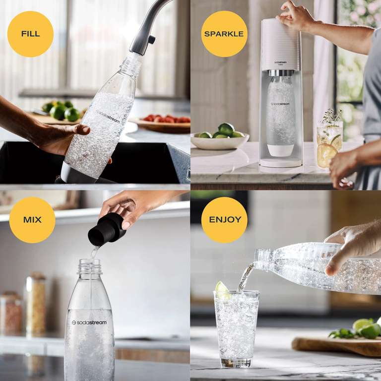 SodaStream Terra Sparkling Water Maker, Sparkling Water Machine & 1L Fizzy Water Bottle