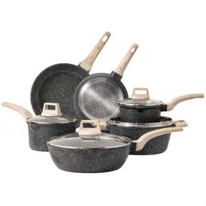 CAROTE Nonstick Pots and Pans Set, Granite Kitchen Cookware Set W/Code Sold by Carote Brand FBA