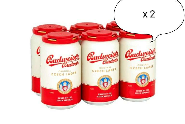 Budweiser Budvar Original 330ml x 6 Cans (Imported, ABV 5%) - 2 for £10 @ Morrisons