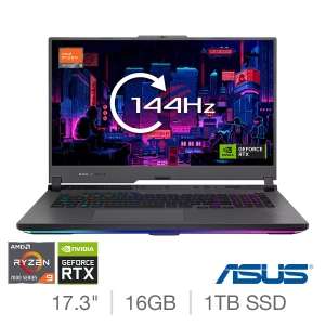 ASUS ROG Strix G17, AMD Ryzen 9, 16GB RAM, 1TB SSD, NVIDIA GeForce RTX 4060, 17.3 Inch Gaming Laptop