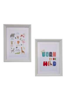Children's Bedroom "Born to be Wild" Framed Prints - £6.49 + £3.99 delivery @ Very