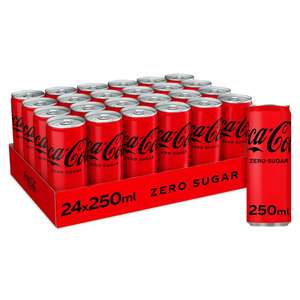 24 250ml Coca Cola Zero Multi pack Best Before 30/06/2024 / minimum order £30