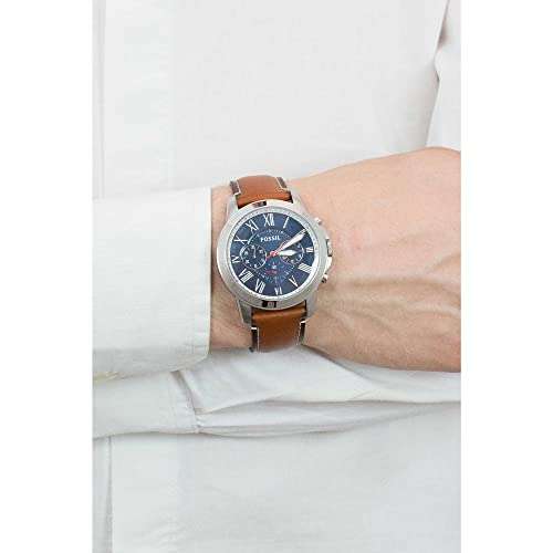 FOSSIL Grant Watch for Men, Water Resistant Quartz Chronograph Movement with leather strap sold by The Fossil Store