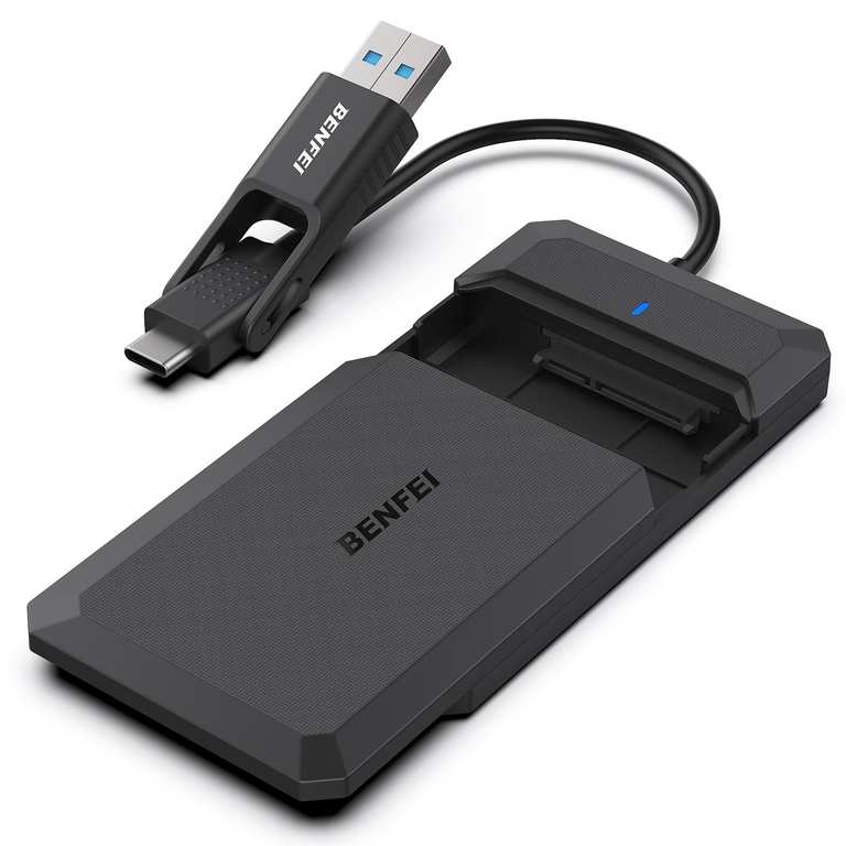 BENFEI 2.5 Inch SATA to USB Tool Free External Hard Drive Enclosure, USB Type-C/Type-A to Sata for 2.5" SSD sold by BENFEI Direct GB FBA
