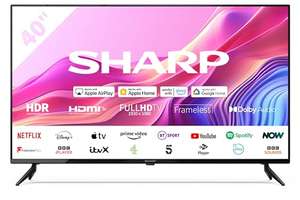 SHARP 40FD6K 40-Inch Full HD Smart Frameless Roku TV in Black