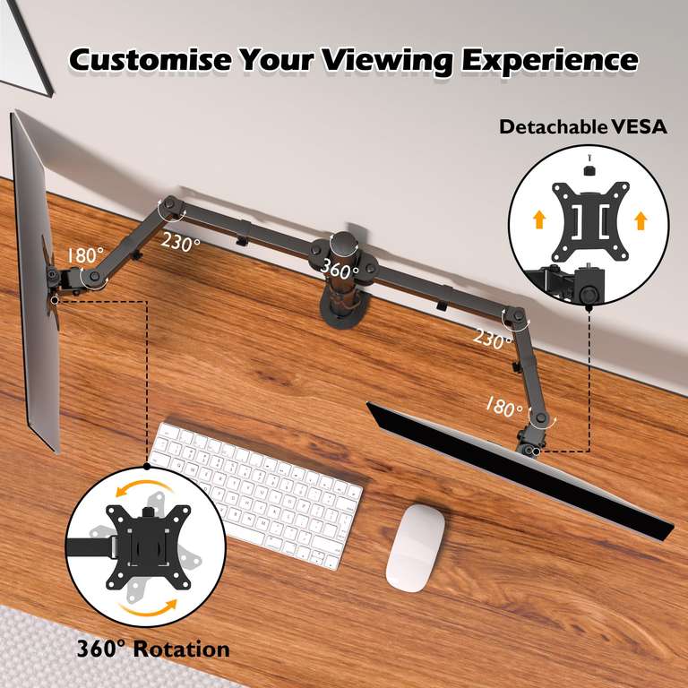 BONTEC Dual Monitor Stand for 13-32 inch LCD LED PC Screens with voucher, Sold By bracketsales123 FBA