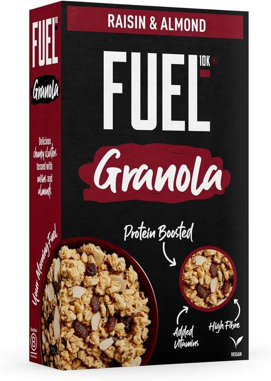 FUEL10K Protein Boosted Chunky Granola, Raisin & Almond, 400 g (Pack of 6)