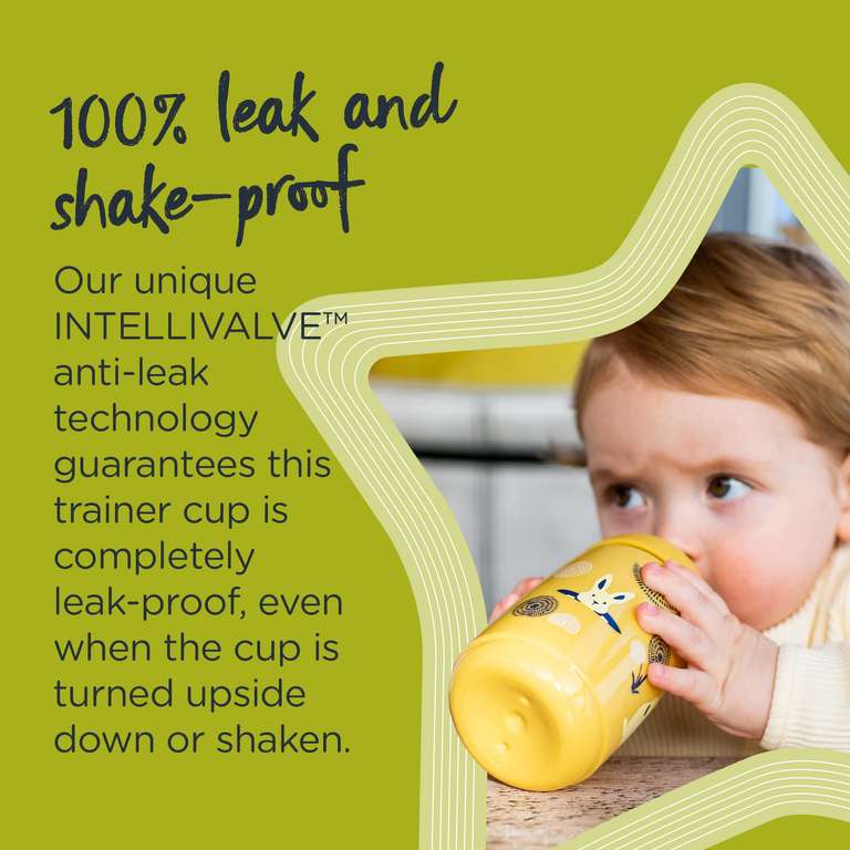 Tommee Tippee Sipper, Trainer Sippy Cup for Toddlers with INTELLIVALVE Leak and Shake-Proof Technology
