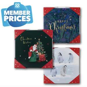 10pk Winter Animal / Blue Gold Merry / Santa & Robin Christmas Cards (Members Price)