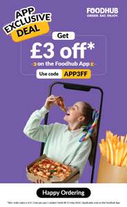 £3 Off A £15 Spend Via The Foodhub App