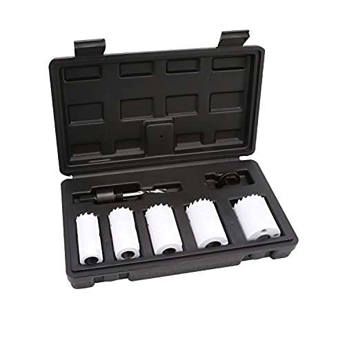 Amazon Basics 7 Piece Bi-Metal All Purpose Hole Saw Kit with Carry Case 22mm to 38mm - £12.49 @ Amazon