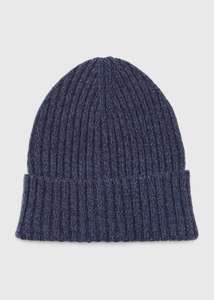 Blue Ribbed Thick Beanie - One Size